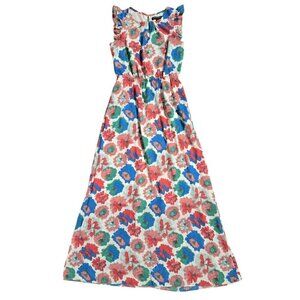 Banana Republic Multicolor Floral Sleeveless Maxi Dress Romantic Wedding Guest